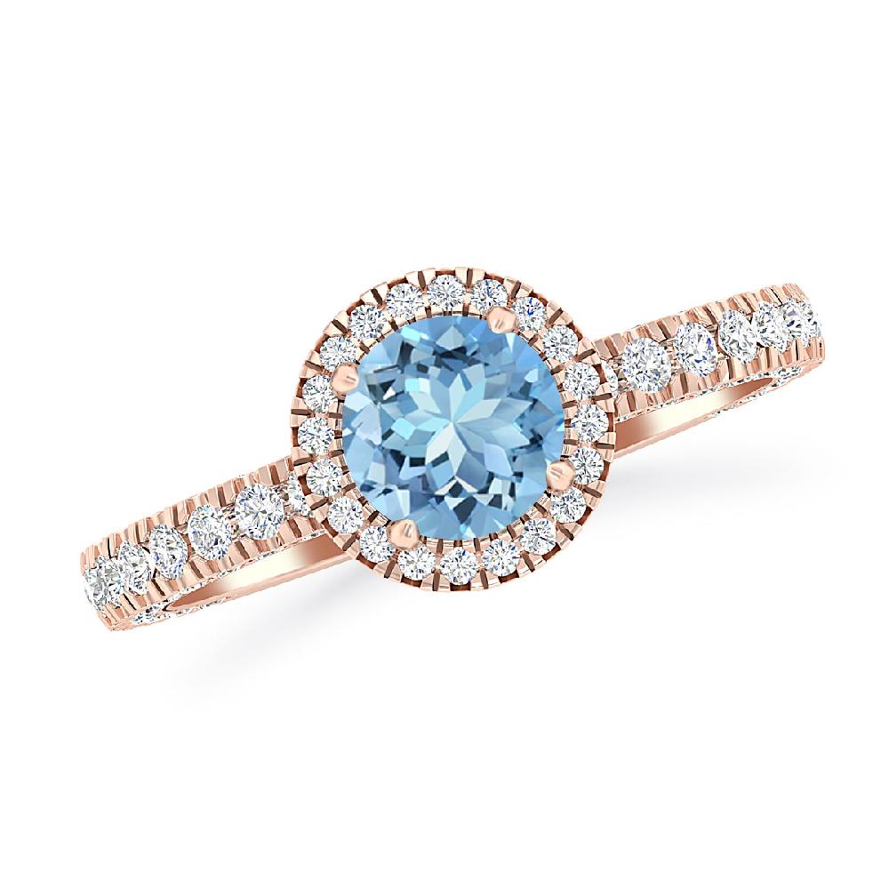 Rose Gold - Aquamarine