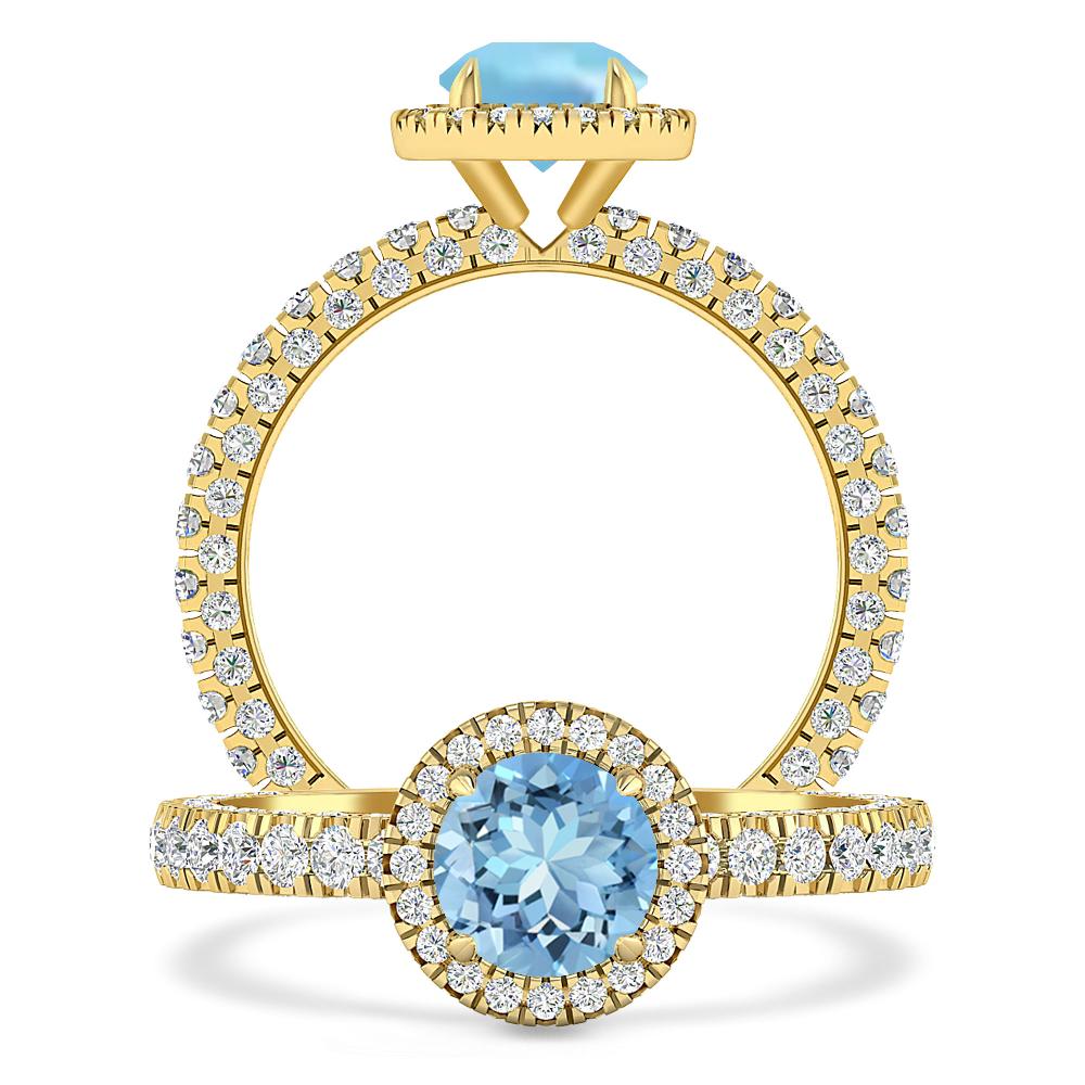 Yellow Gold - Aquamarine