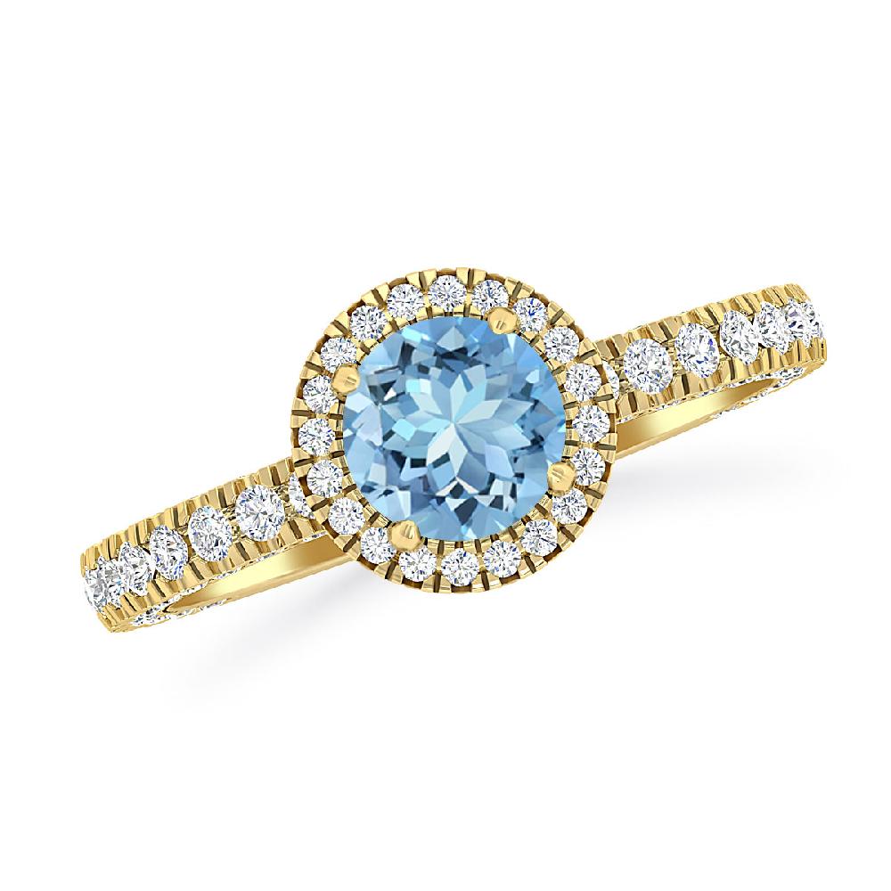 Yellow Gold - Aquamarine