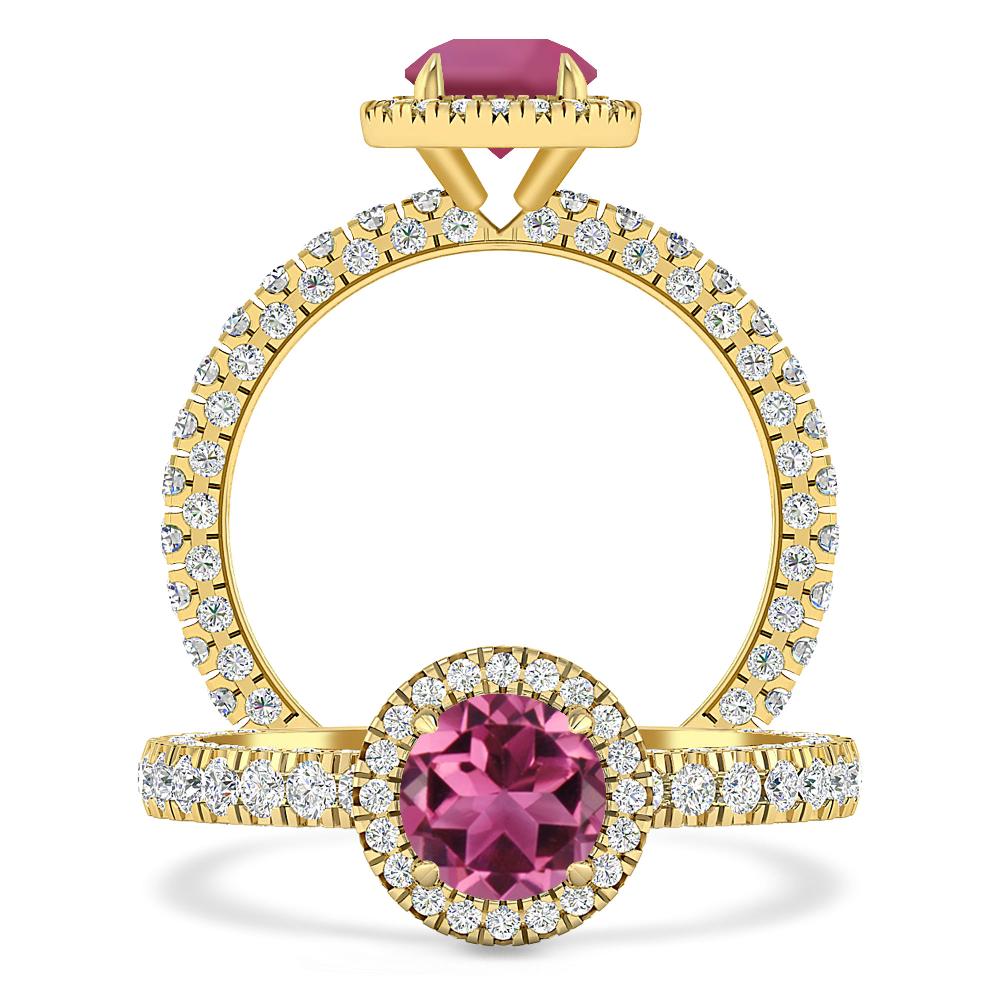 Yellow Gold - Pink Tourmaline