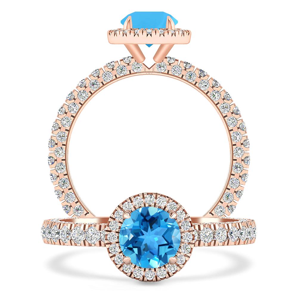 Rose Gold - Blue Topaz