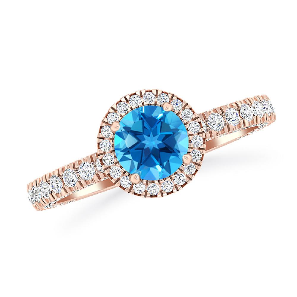 Rose Gold - Blue Topaz