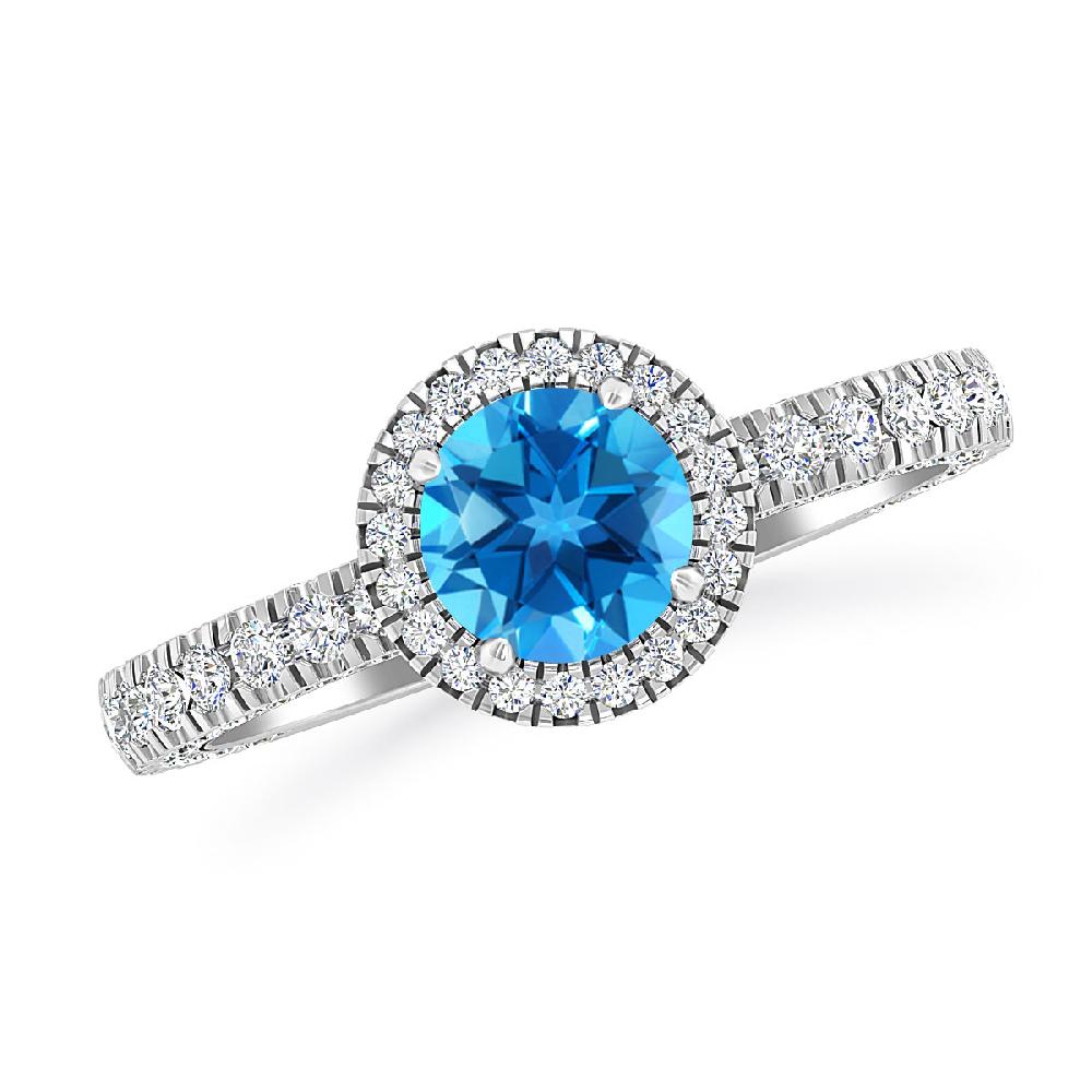 White Gold - Blue Topaz