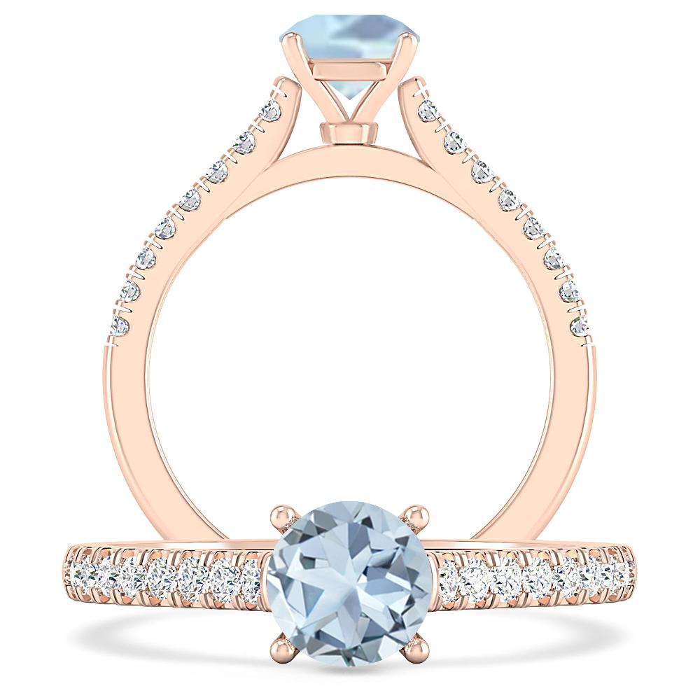 Rose Gold - Aquamarine