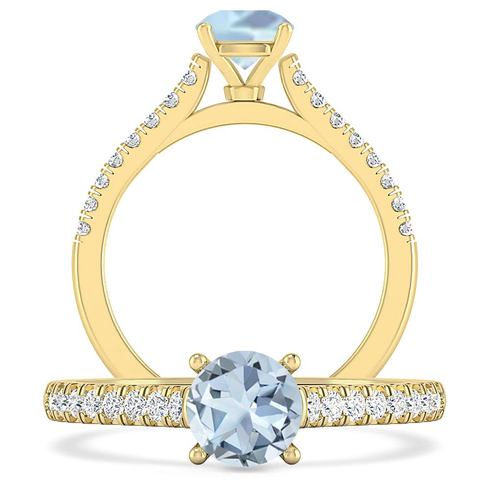 Yellow Gold - Aquamarine