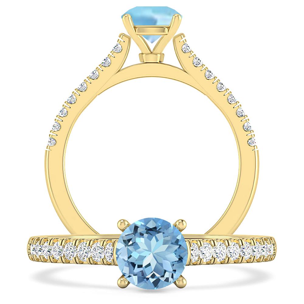 Yellow Gold - Aquamarine