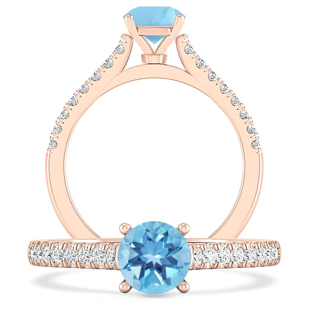 Rose Gold - Blue Topaz