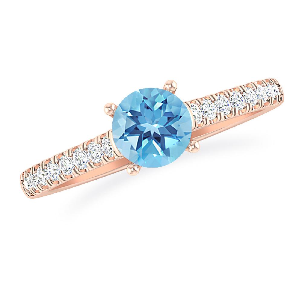 Rose Gold - Blue Topaz