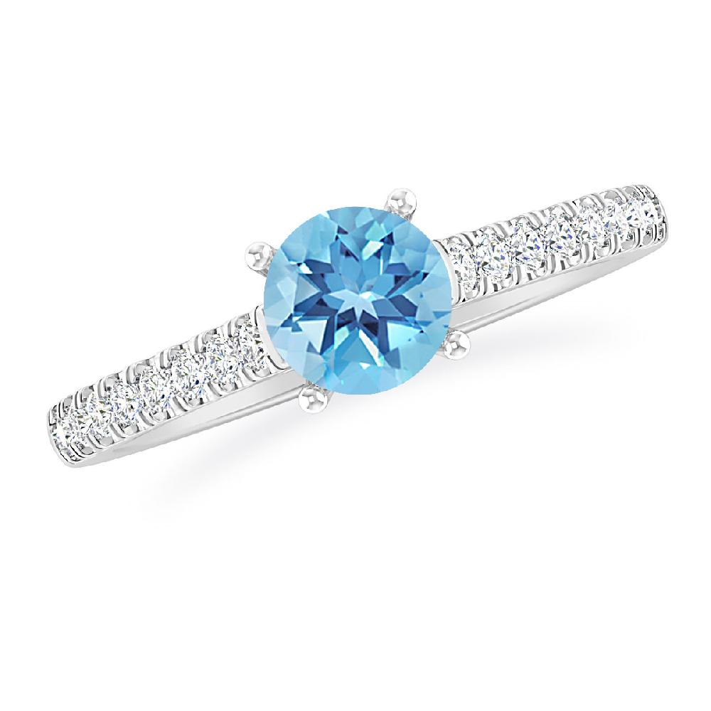 White Gold - Blue Topaz