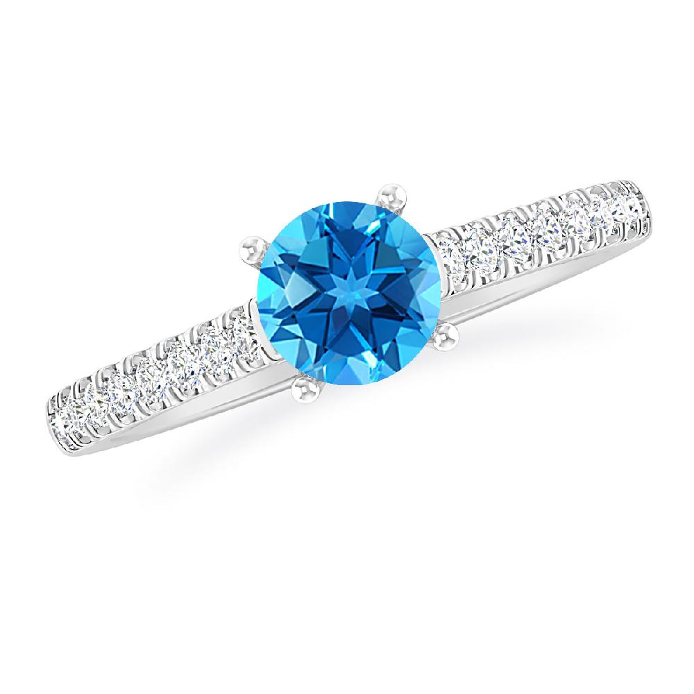 White Gold - Blue Topaz