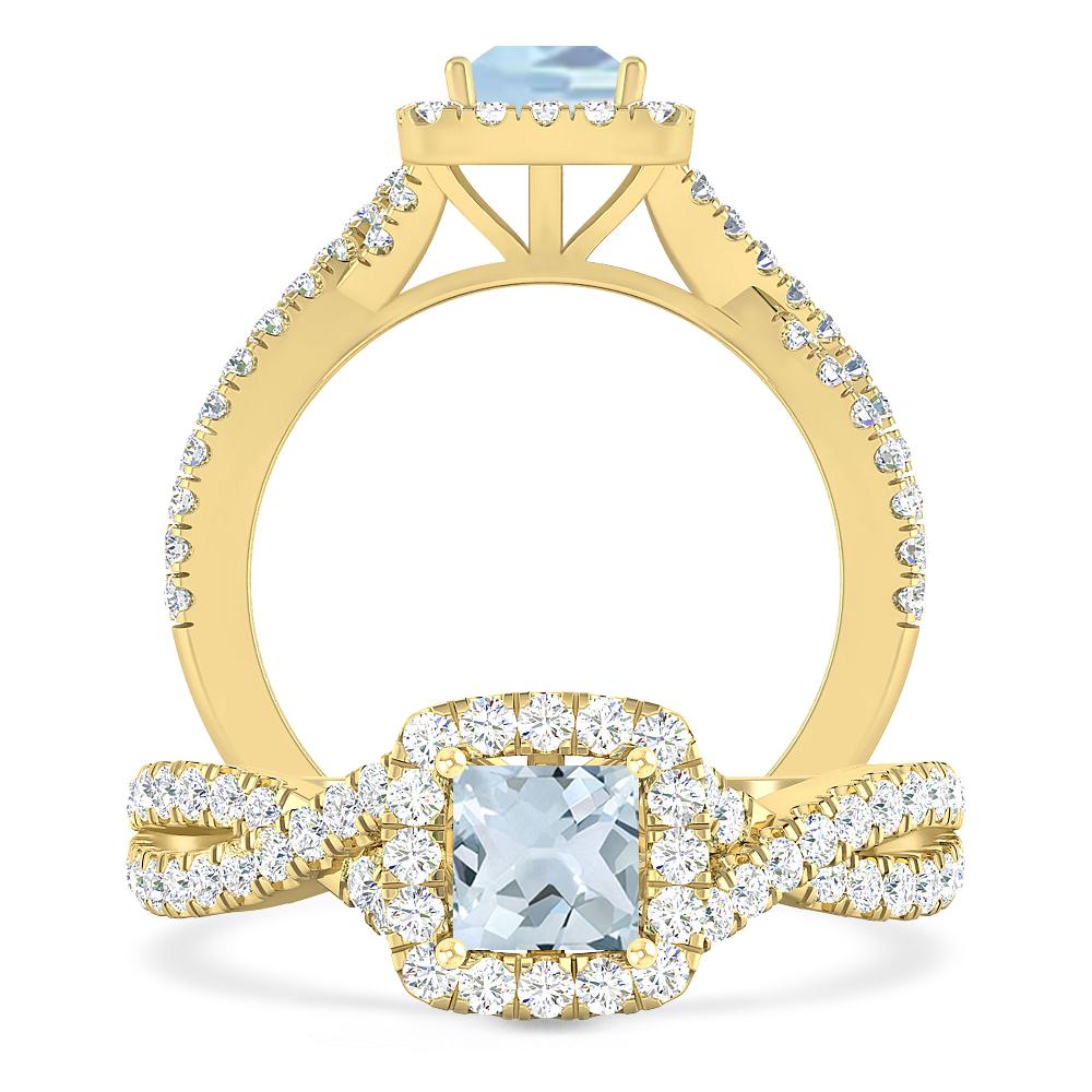 Yellow Gold - Aquamarine