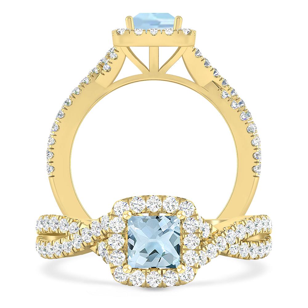 Yellow Gold - Aquamarine