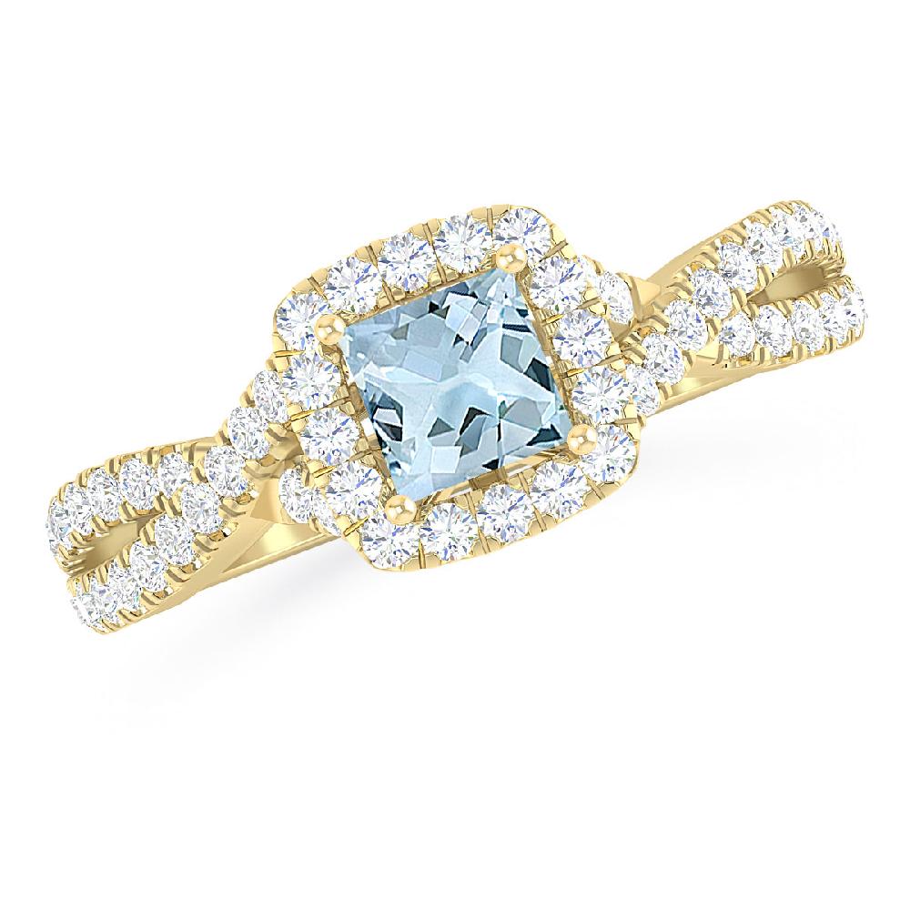 Yellow Gold - Aquamarine