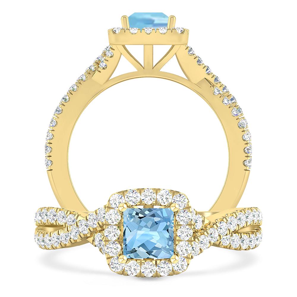 Yellow Gold - Aquamarine