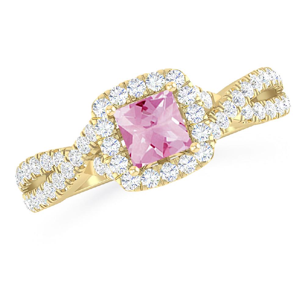 Yellow Gold - Pink Tourmaline