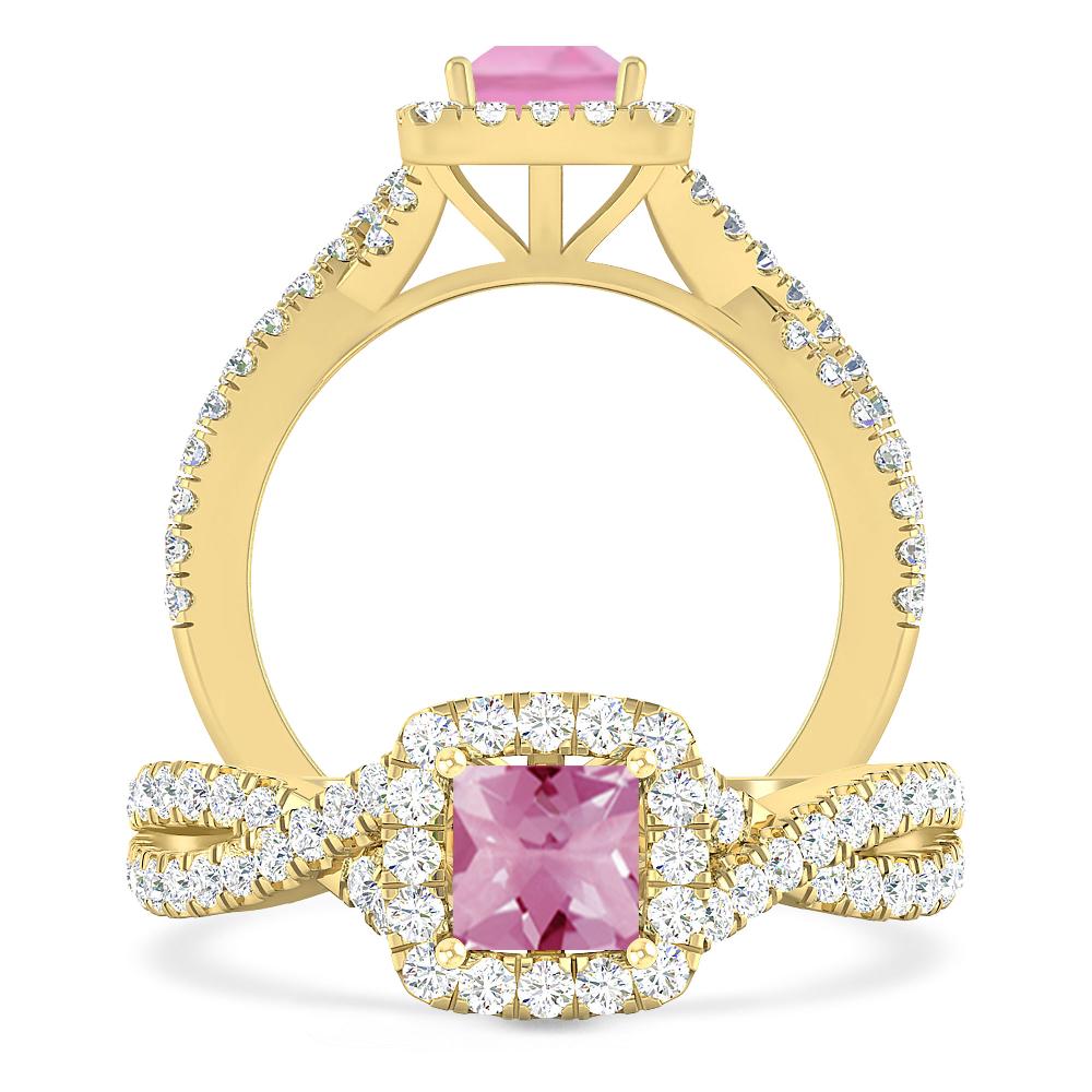 Yellow Gold - Pink Tourmaline