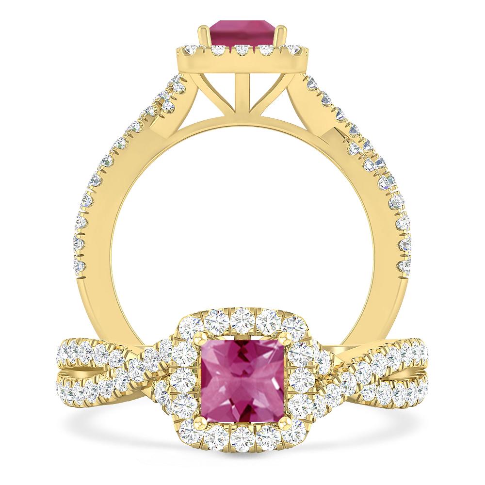 Yellow Gold - Pink Tourmaline