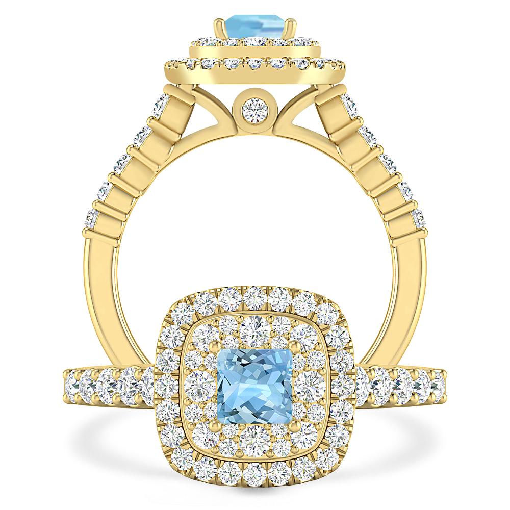 Yellow Gold - Aquamarine