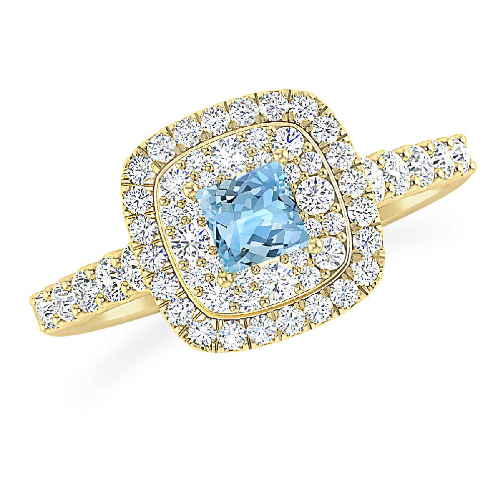 Yellow Gold - Aquamarine