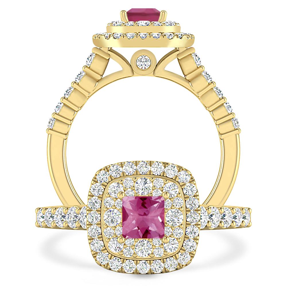 Yellow Gold - Pink Tourmaline