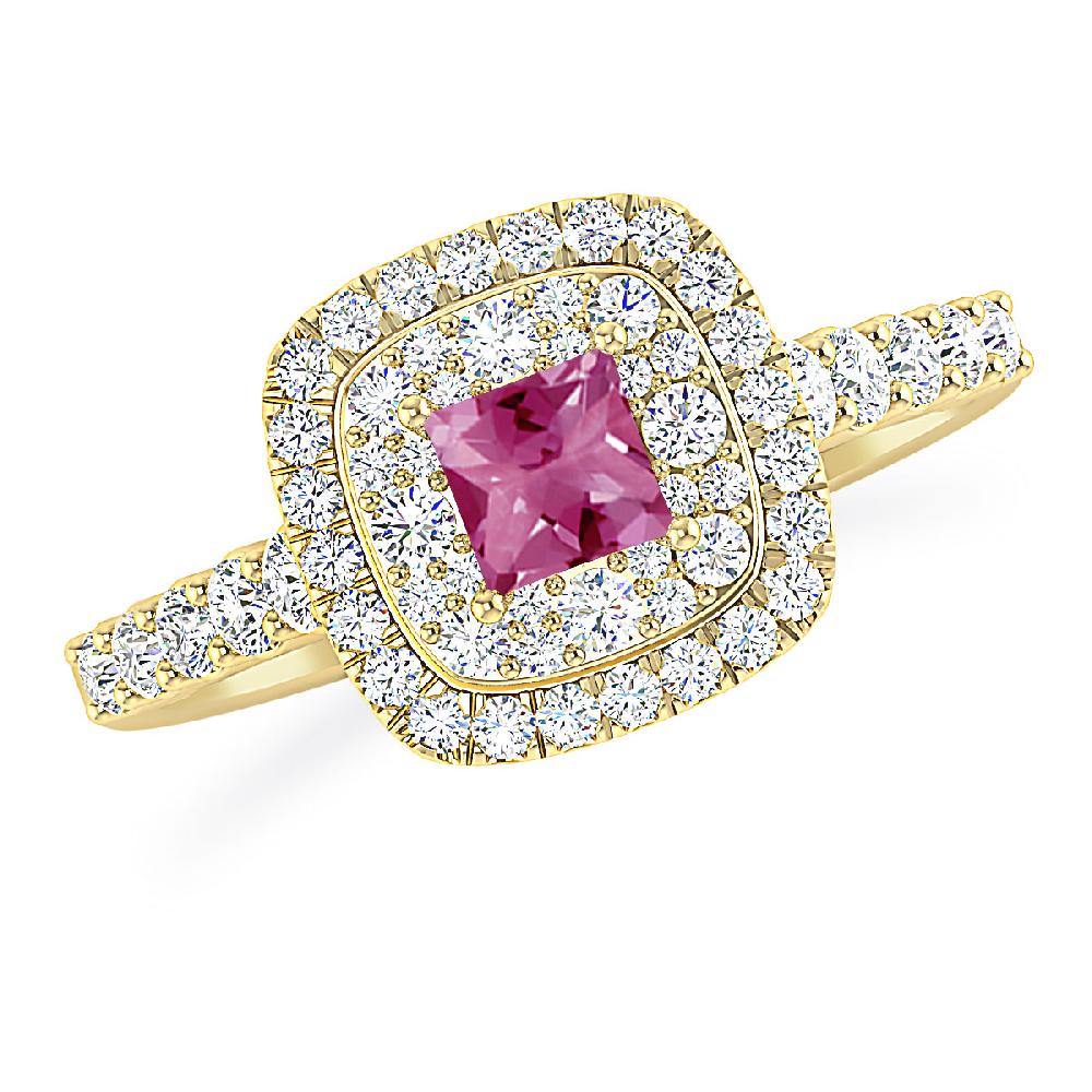 Yellow Gold - Pink Tourmaline