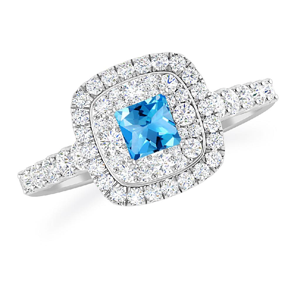 White Gold - Blue Topaz