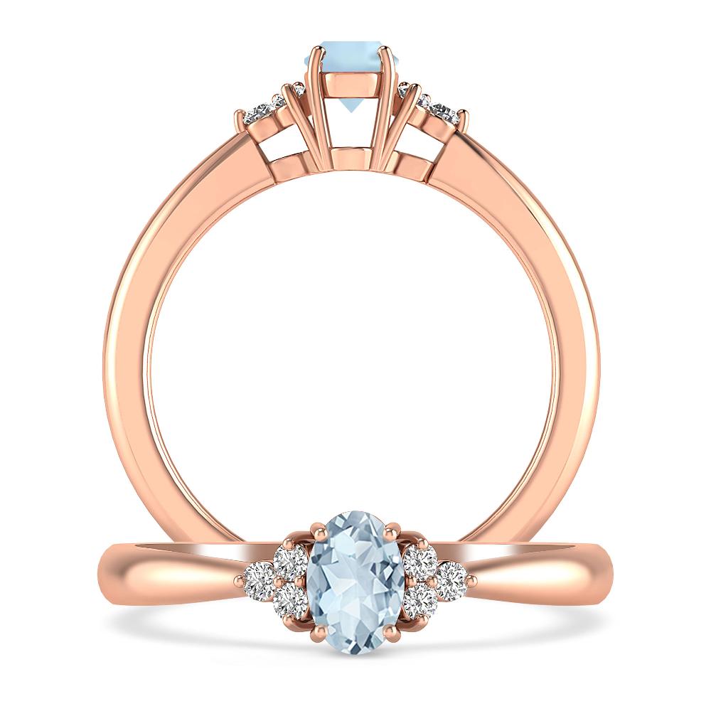 Rose Gold - Aquamarine