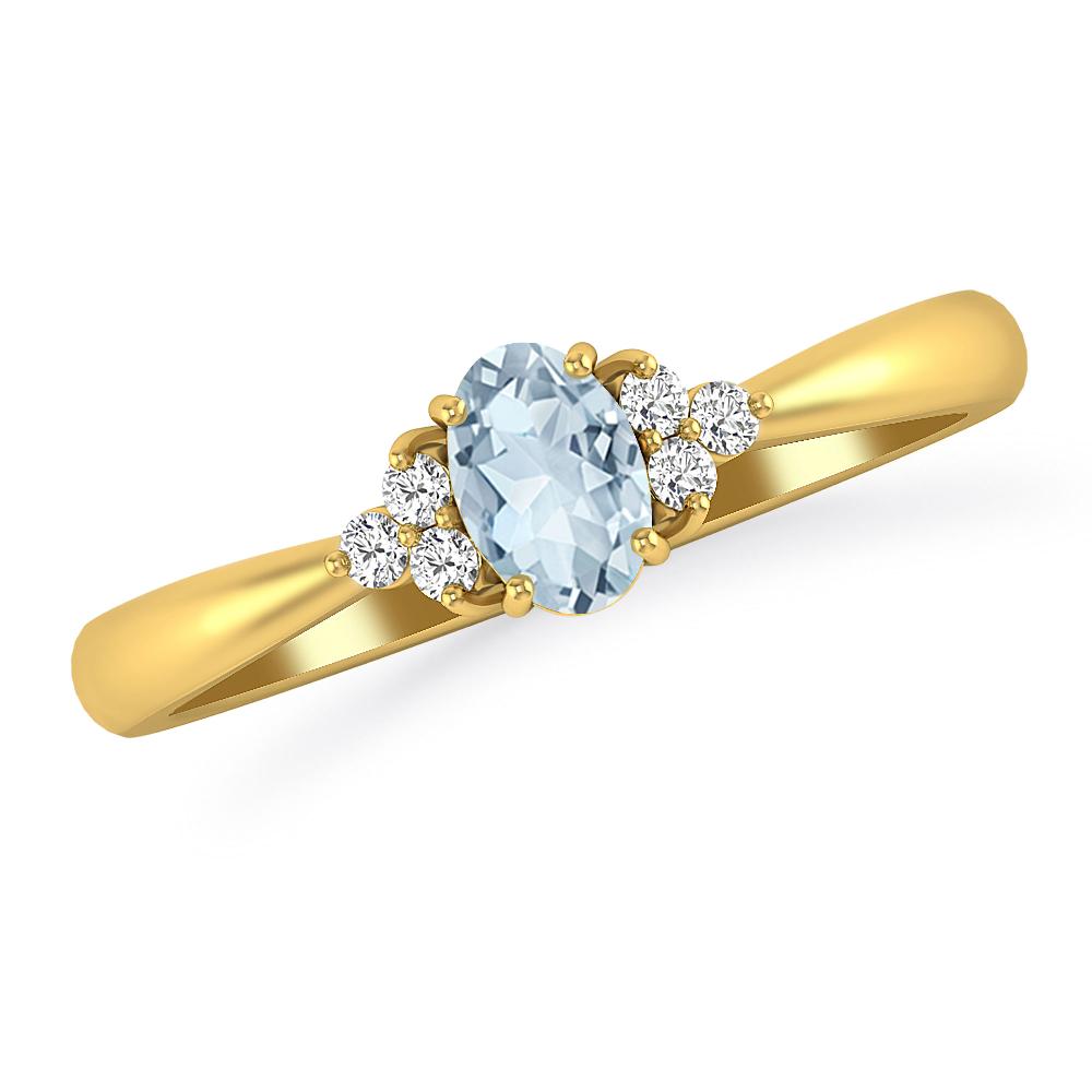 Yellow Gold - Aquamarine