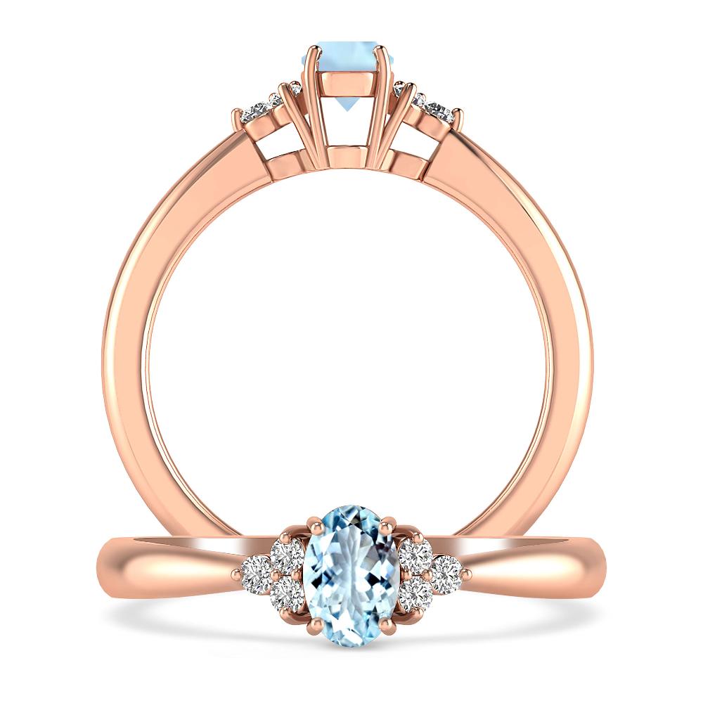 Rose Gold - Aquamarine