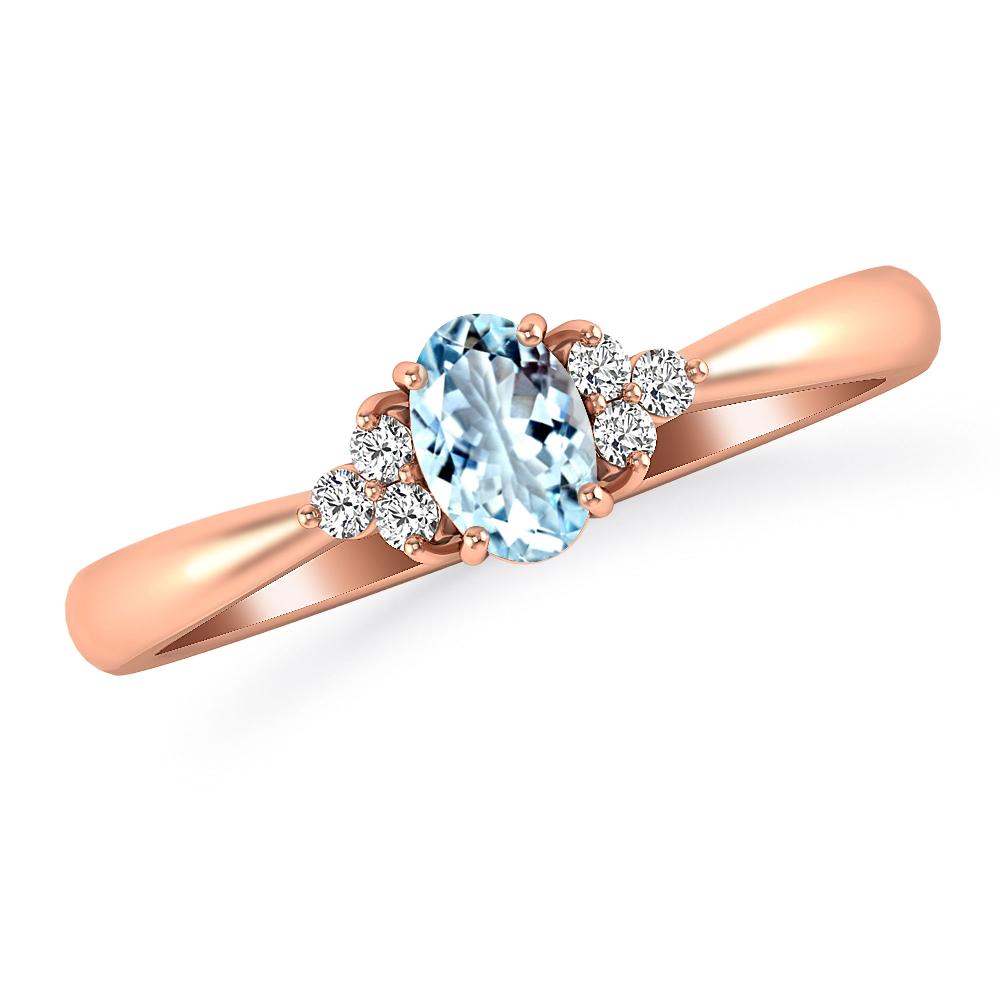 Rose Gold - Aquamarine