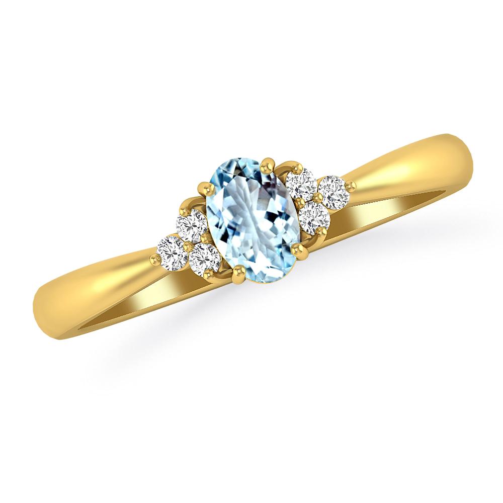 Yellow Gold - Aquamarine