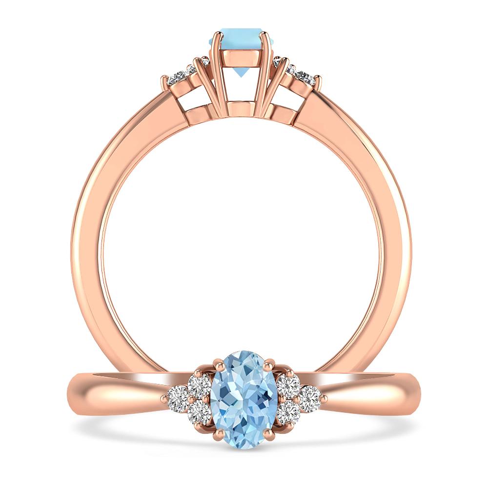 Rose Gold - Aquamarine