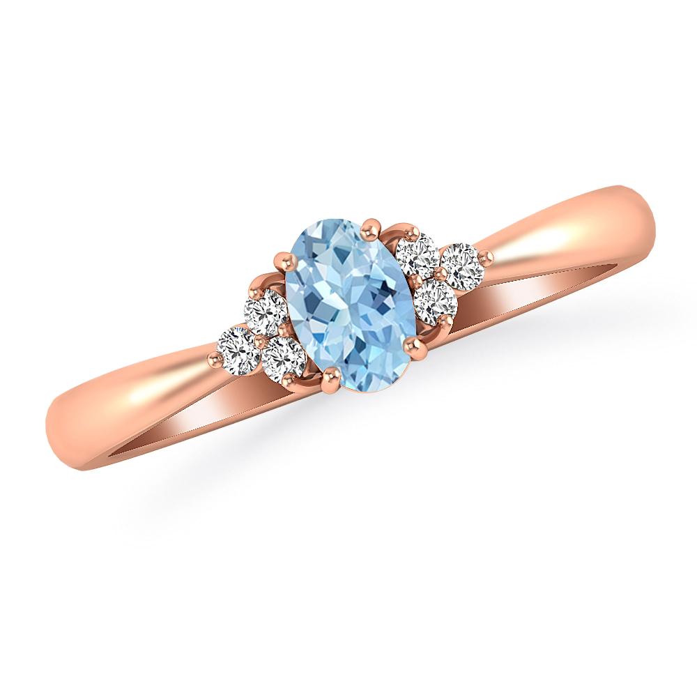 Rose Gold - Aquamarine