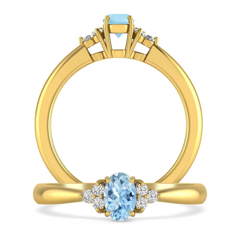 Yellow Gold - Aquamarine