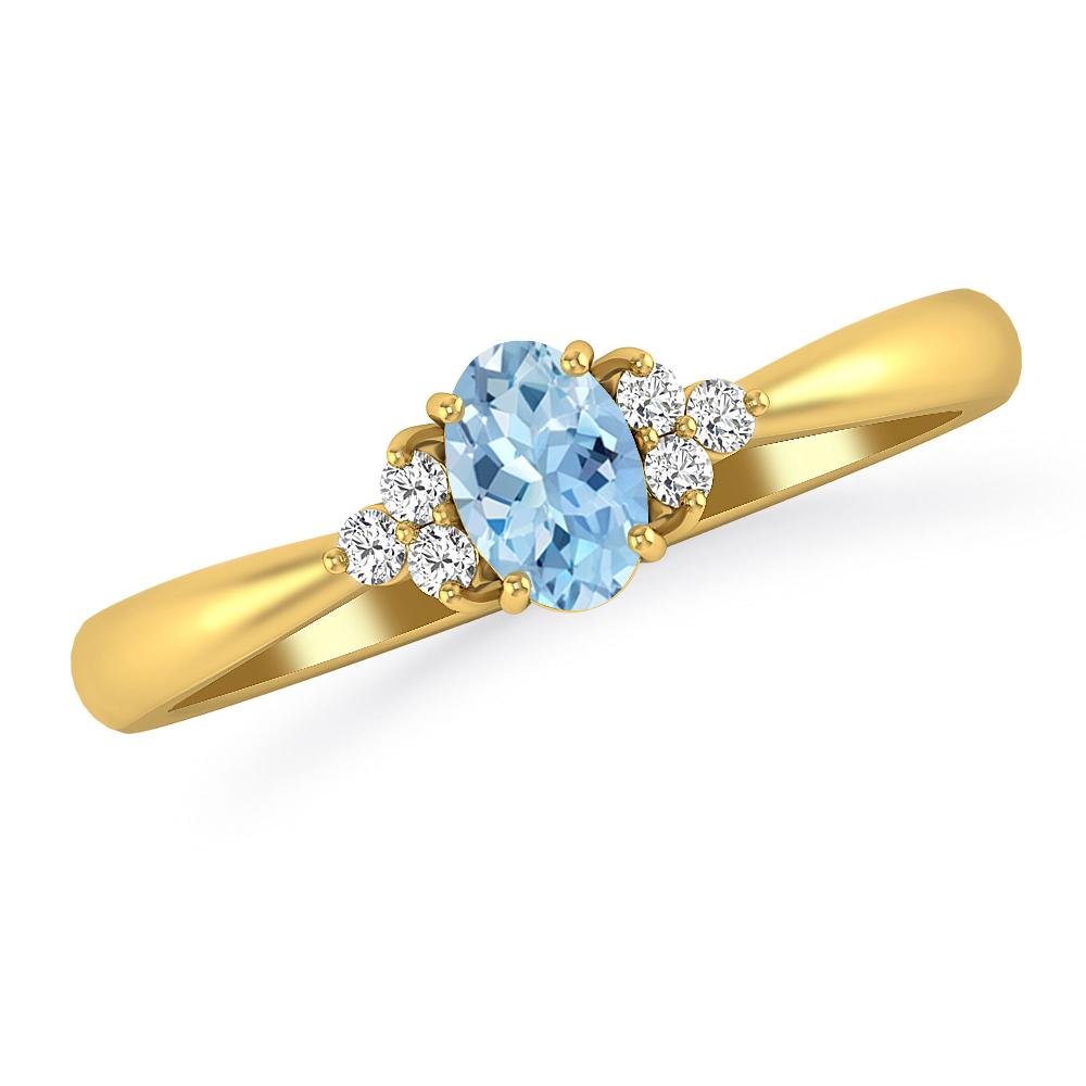 Yellow Gold - Aquamarine