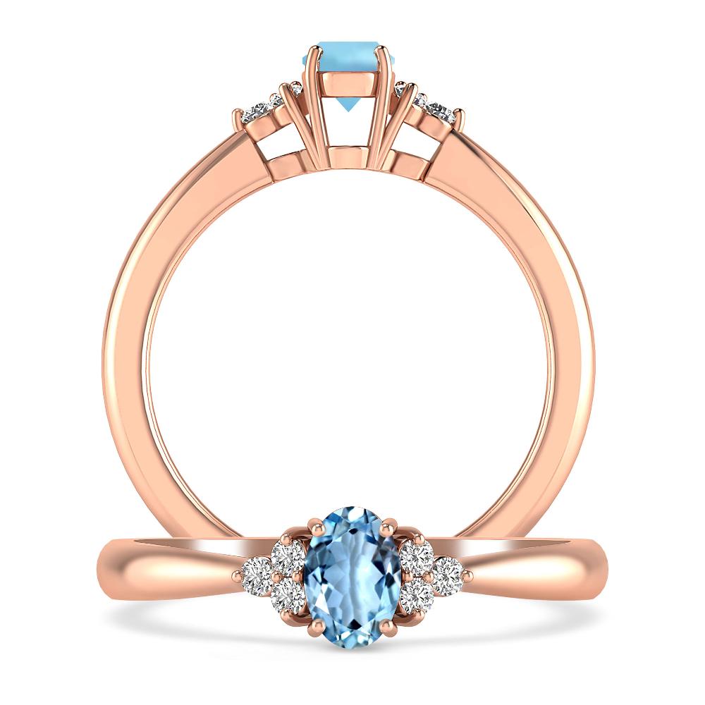 Rose Gold - Aquamarine