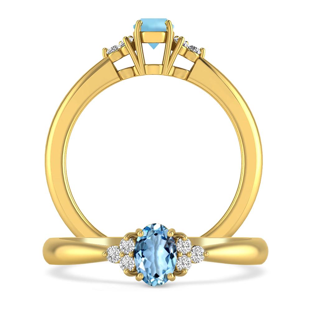 Yellow Gold - Aquamarine