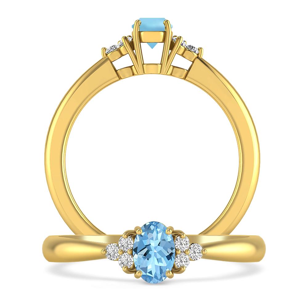 Yellow Gold - Aquamarine