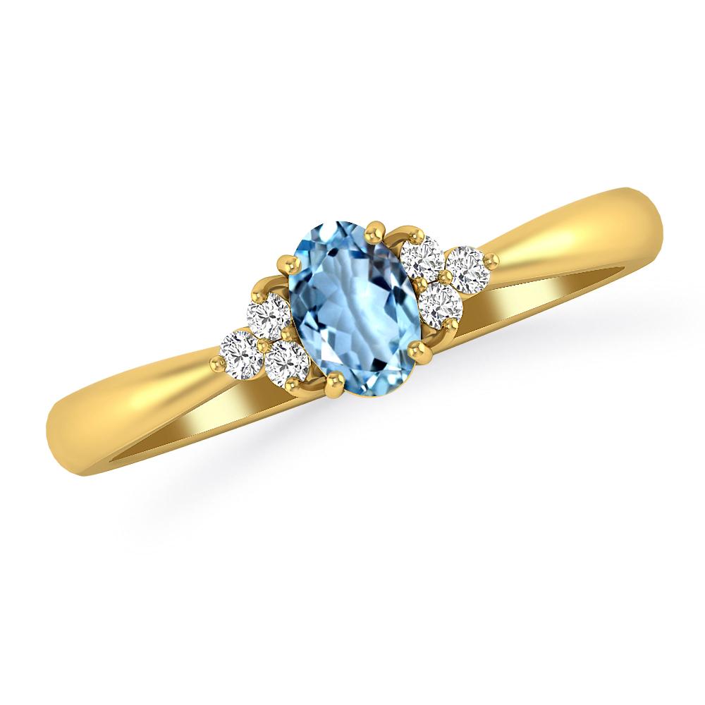 Yellow Gold - Aquamarine