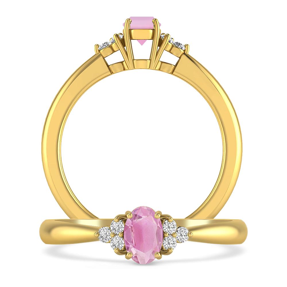 Yellow Gold - Pink Tourmaline