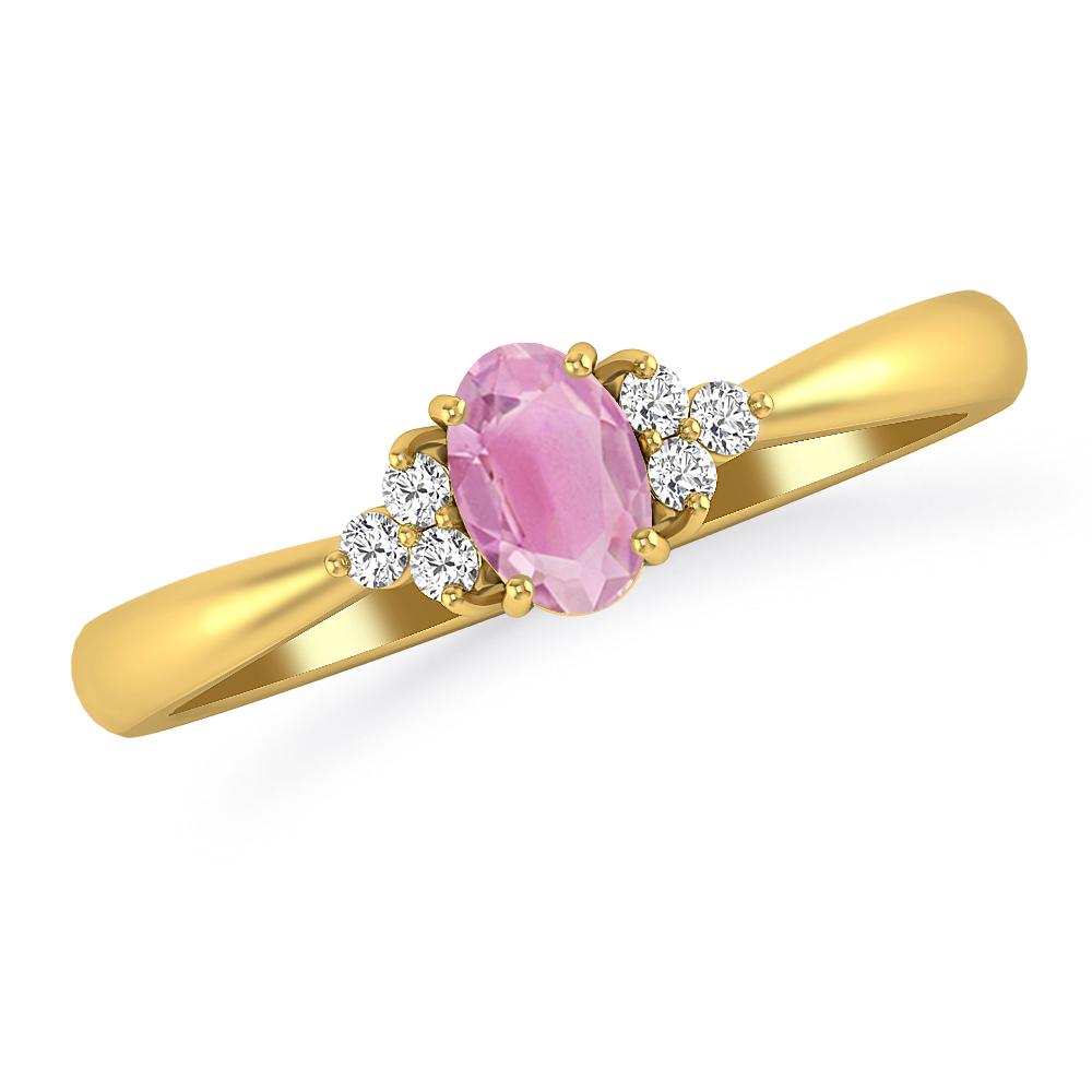 Yellow Gold - Pink Tourmaline