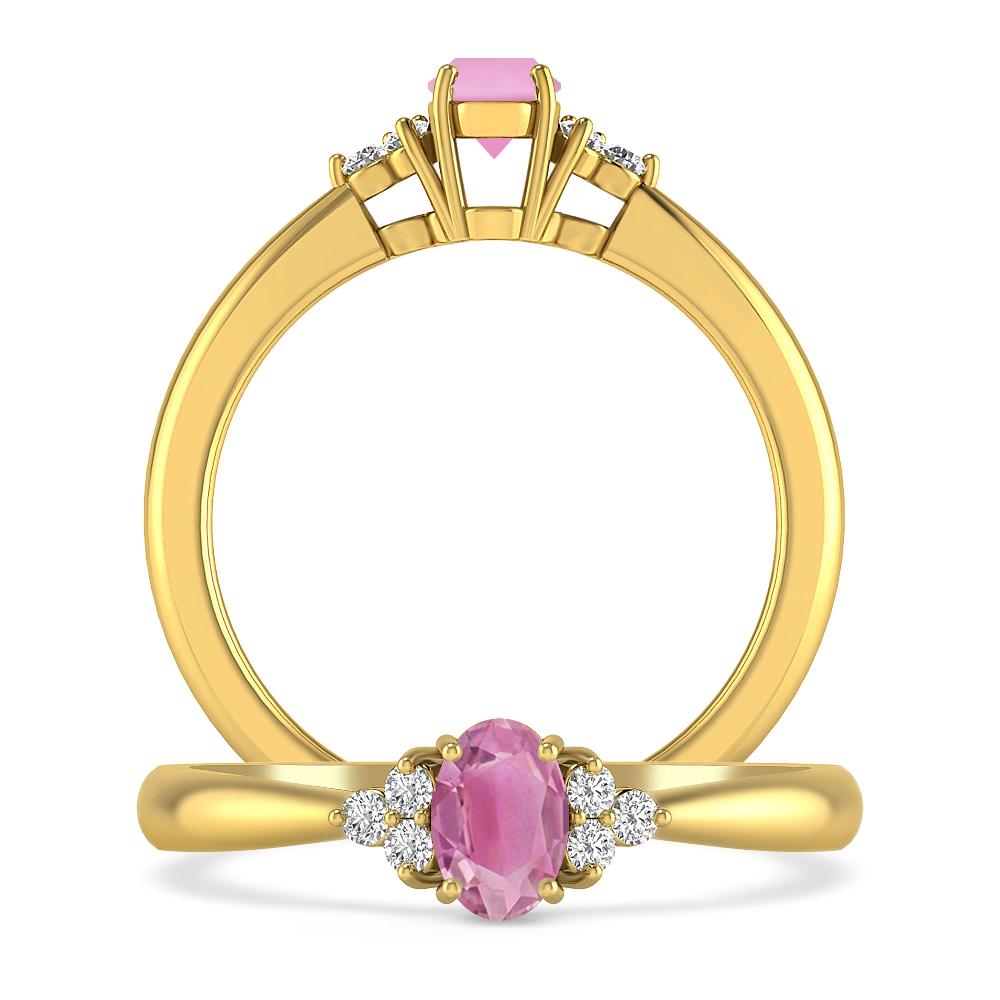 Yellow Gold - Pink Tourmaline