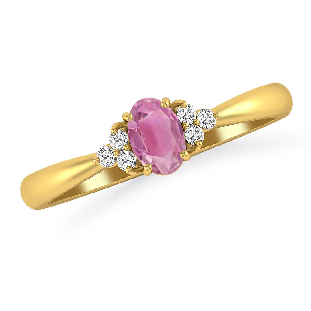 Yellow Gold - Pink Tourmaline