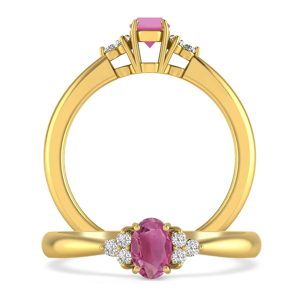 Yellow Gold - Pink Tourmaline