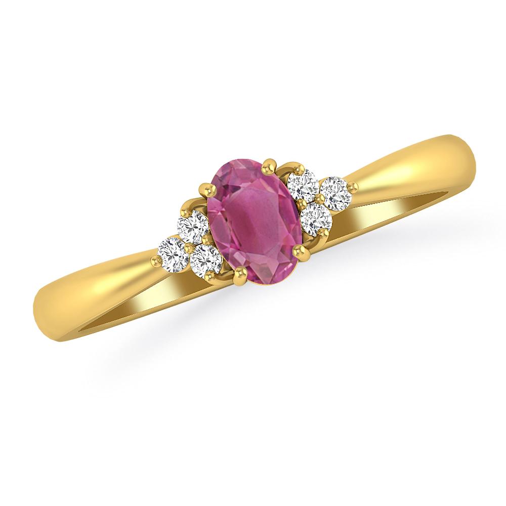 Yellow Gold - Pink Tourmaline