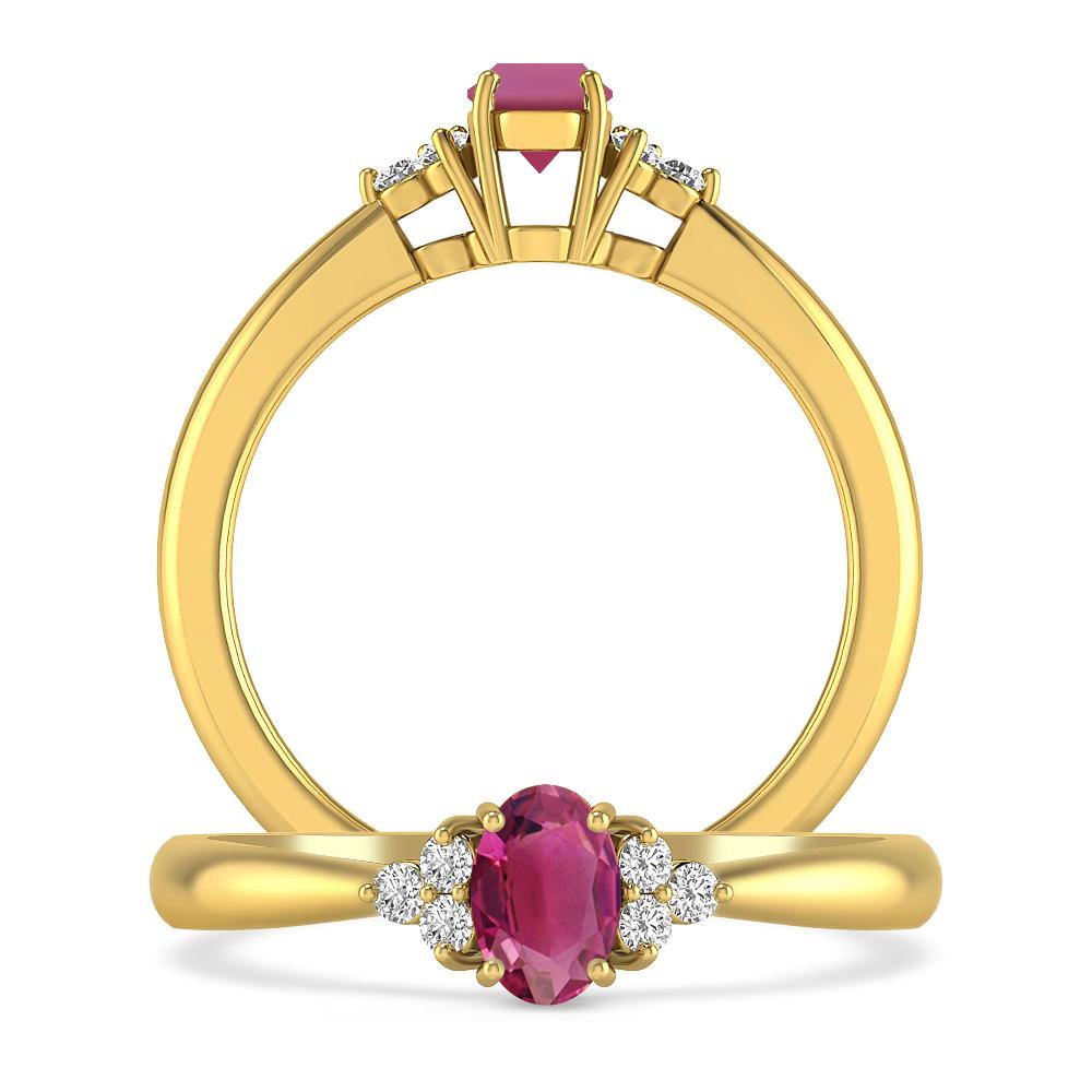 Yellow Gold - Pink Tourmaline