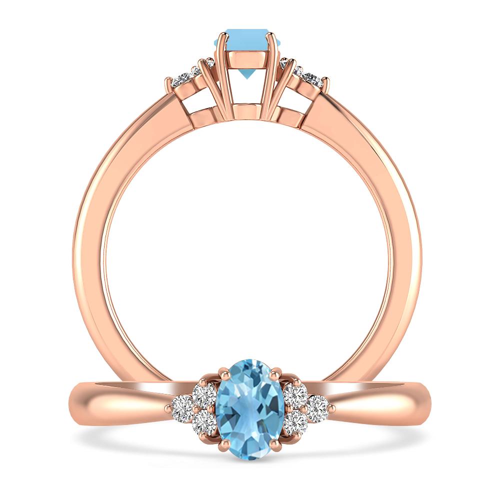 Rose Gold - Blue Topaz