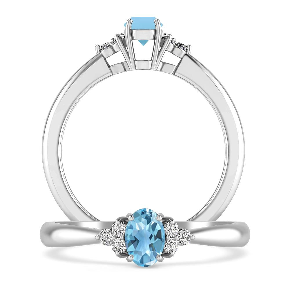 White Gold - Blue Topaz