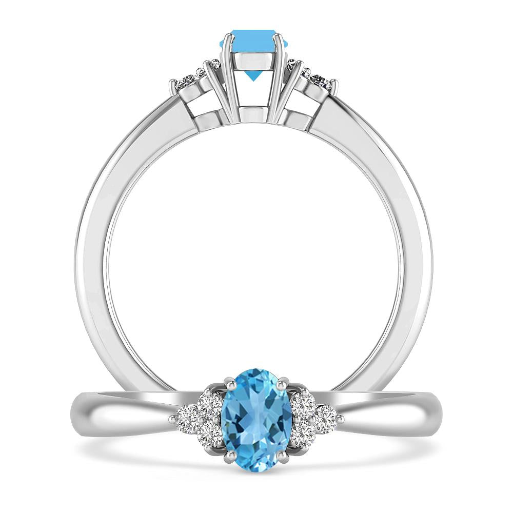 White Gold - Blue Topaz