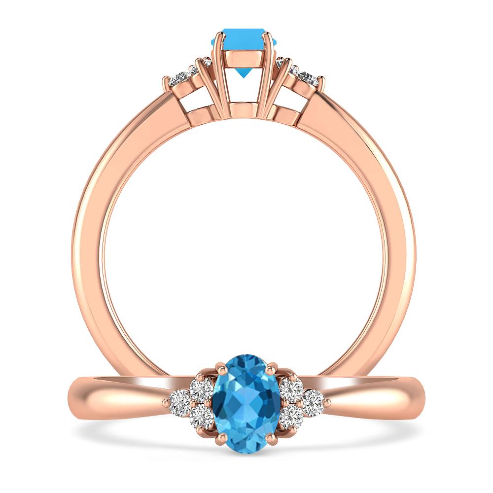 Rose Gold - Blue Topaz